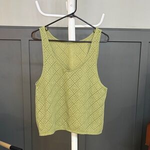 Green Sleeveless Eyelet vest/top